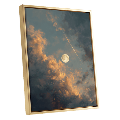 Ember Moon – gold framed canvas option