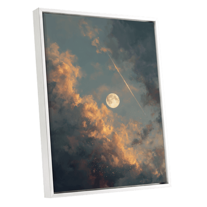 Ember Moon – white framed canvas option