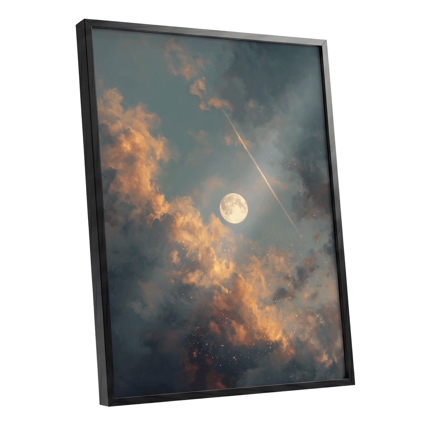 Ember Moon – black framed poster option