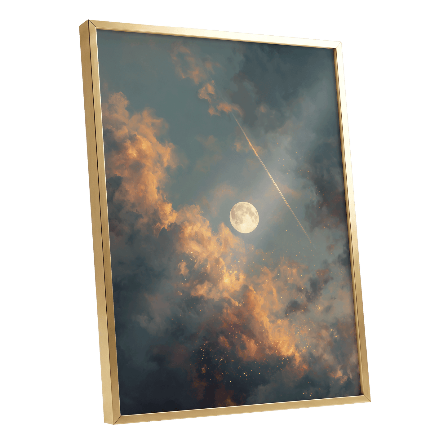 Ember Moon – gold framed poster option