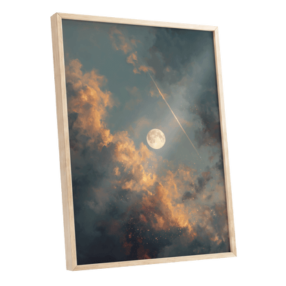 Ember Moon – oak framed poster option