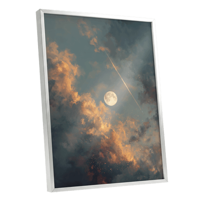 Ember Moon – silver framed poster option