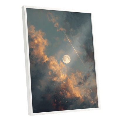 Ember Moon – white framed poster option