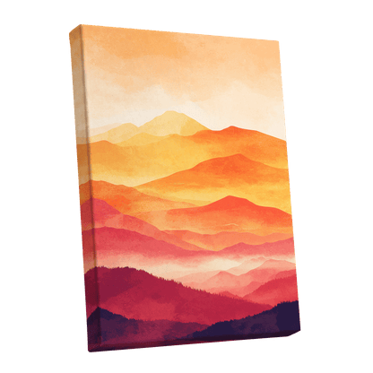 Ember Mountain Layers – stretched canvas option