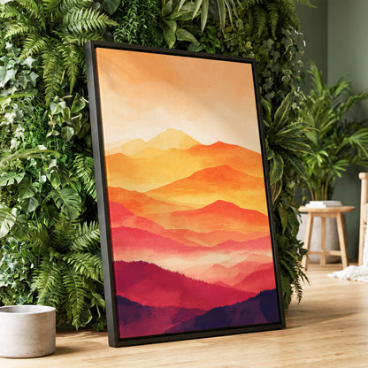 Ember Mountain Layers – wall art displayed in a styled interior, gallery view 1