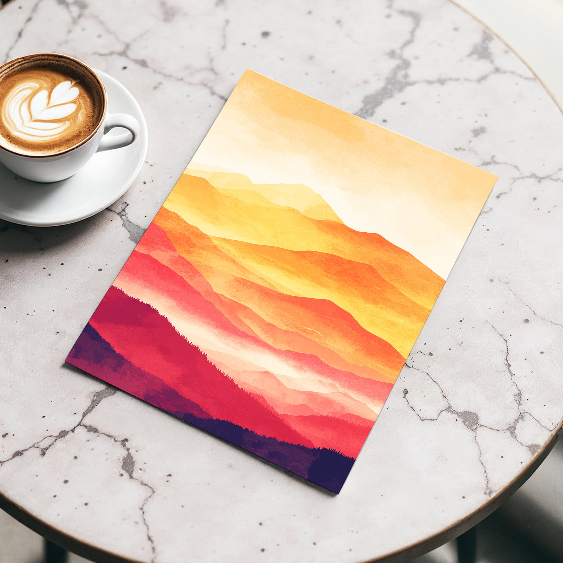 Ember Mountain Layers – wall art displayed in a styled interior, gallery view 3