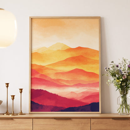 Ember Mountain Layers – wall art displayed in a styled interior, gallery view 5