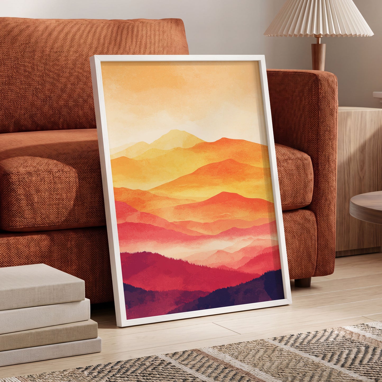 Ember Mountain Layers – wall art displayed in a styled interior, gallery view 6