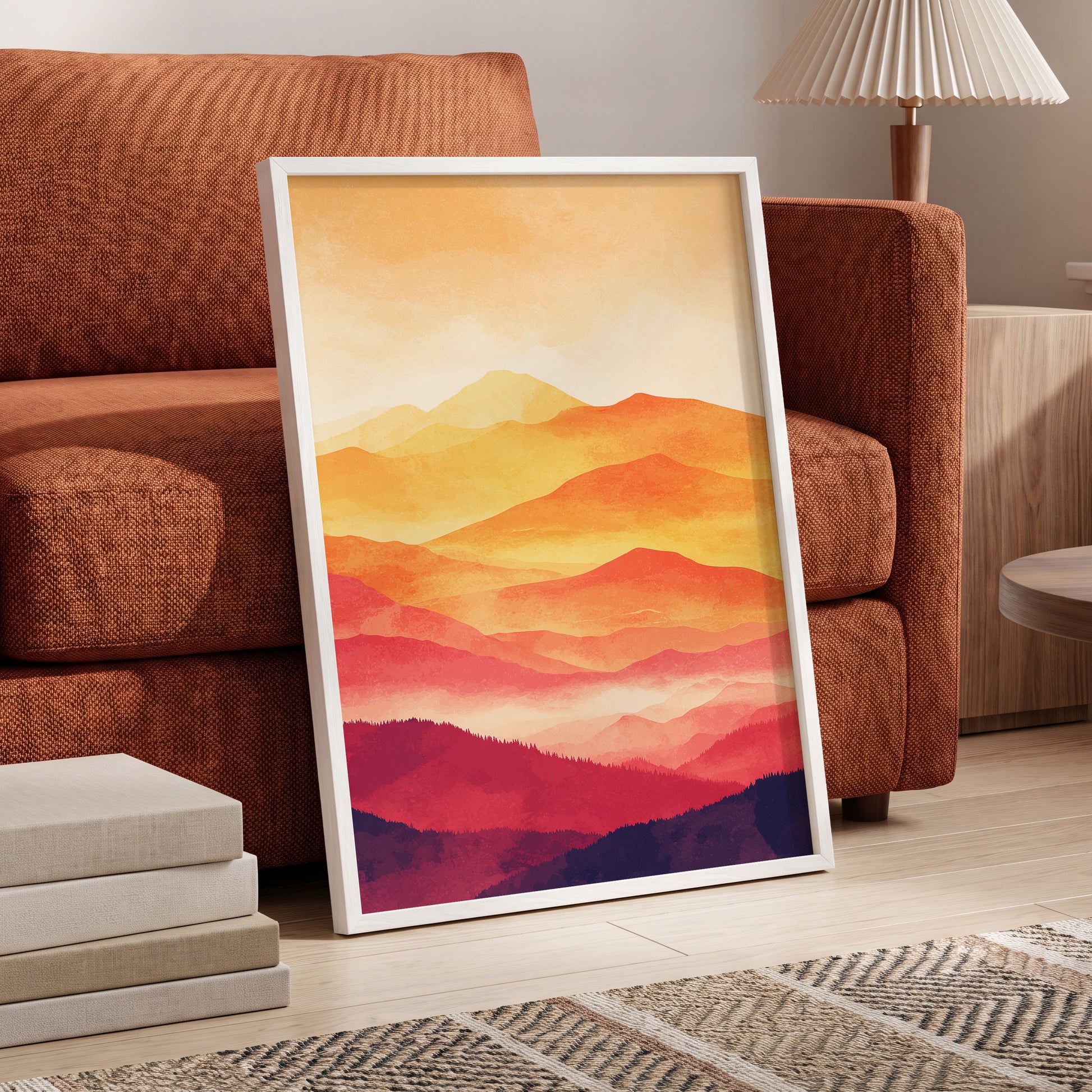 Ember Mountain Layers – wall art displayed in a styled interior, gallery view 6