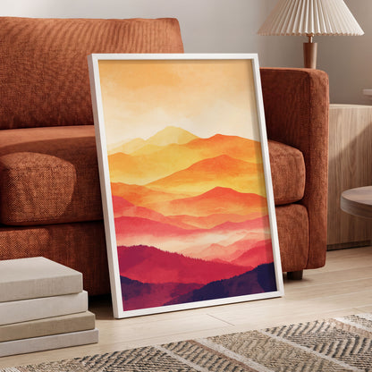 Ember Mountain Layers – wall art displayed in a styled interior, gallery view 6