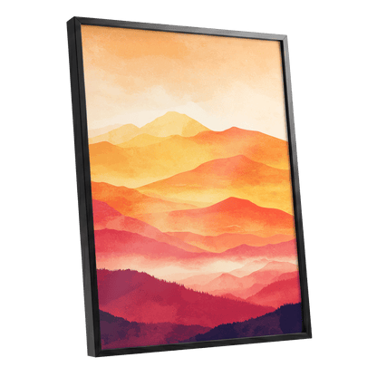 Ember Mountain Layers – black framed poster option