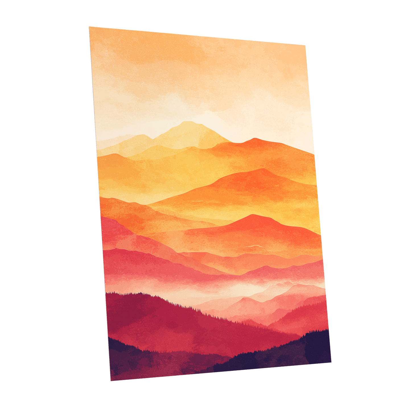 Ember Mountain Layers – unframed poster option