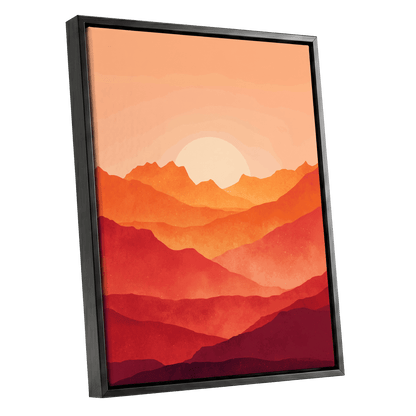 Ember Ridge Sunset – black framed canvas option