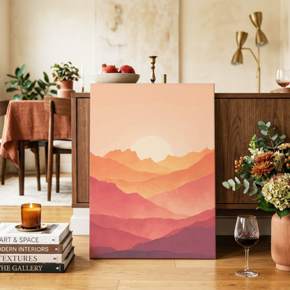 Ember Ridge Sunset – canvas wall art in a styled interior, gallery view 2