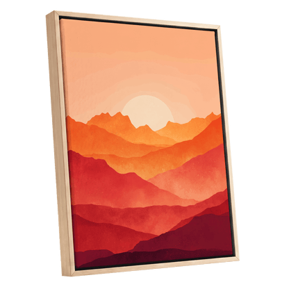 Ember Ridge Sunset – oak framed canvas option