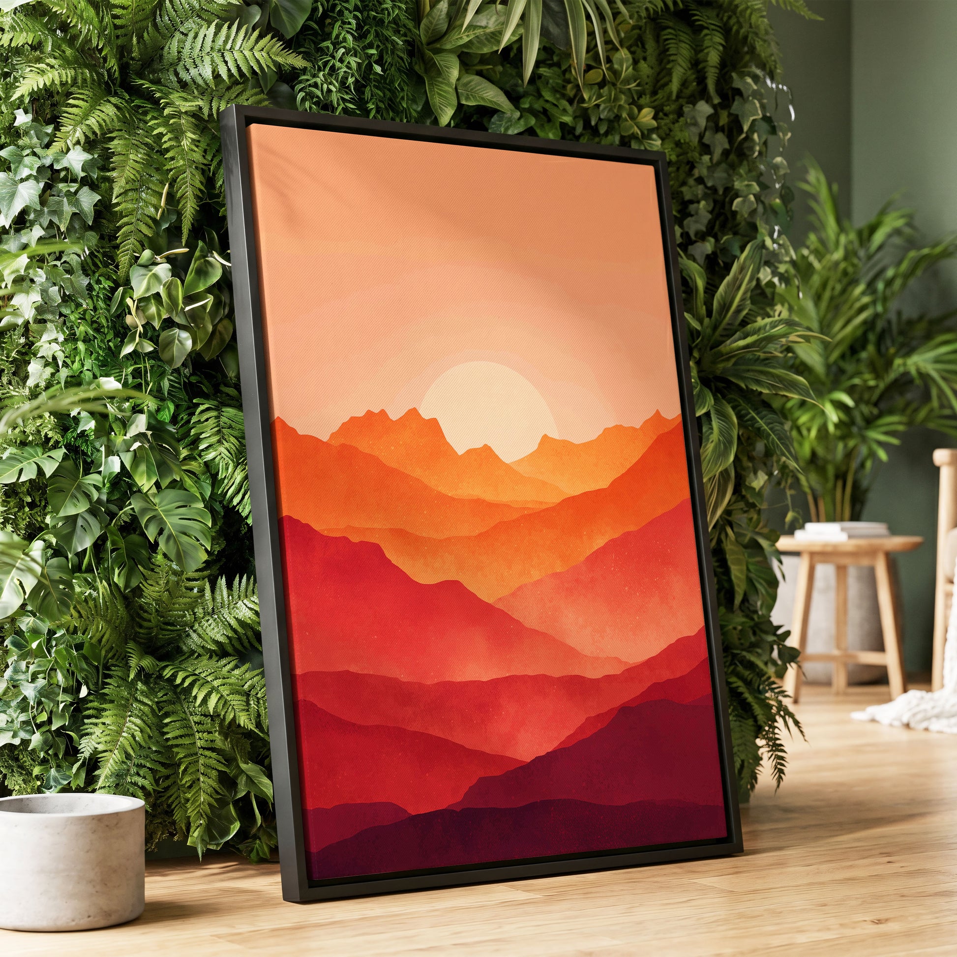 Ember Ridge Sunset – wall art displayed in a styled interior, gallery view 1