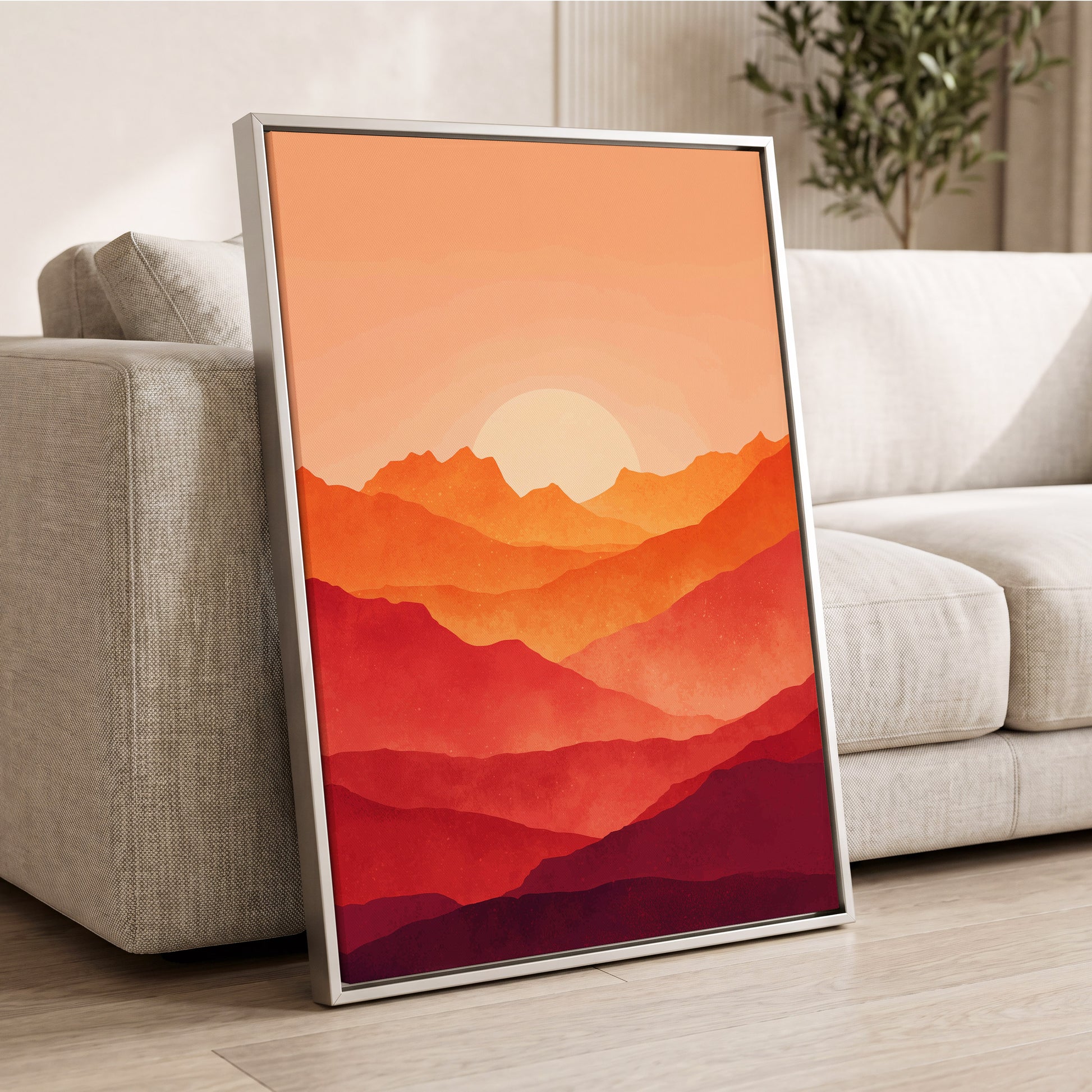 Ember Ridge Sunset – wall art displayed in a styled interior, gallery view 2
