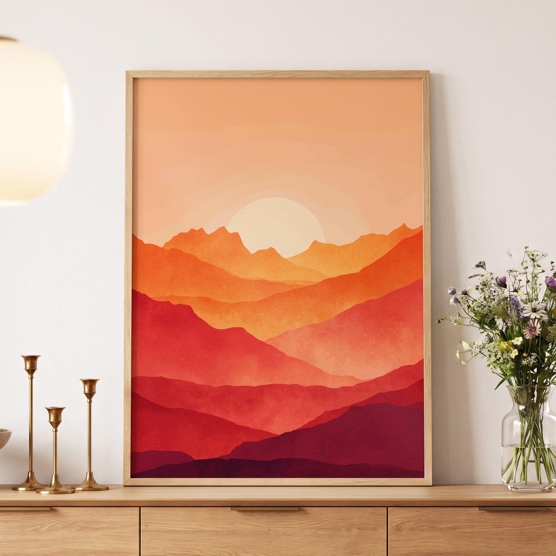 Ember Ridge Sunset – wall art displayed in a styled interior, gallery view 5