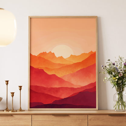 Ember Ridge Sunset – wall art displayed in a styled interior, gallery view 5