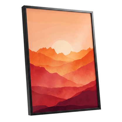 Ember Ridge Sunset – black framed poster option