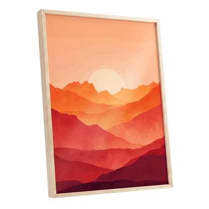 Ember Ridge Sunset – oak framed poster option