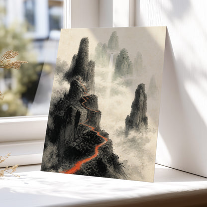 Ember Ridge, black, gray, beige nature wall art displayed in a styled interior, gallery view 5