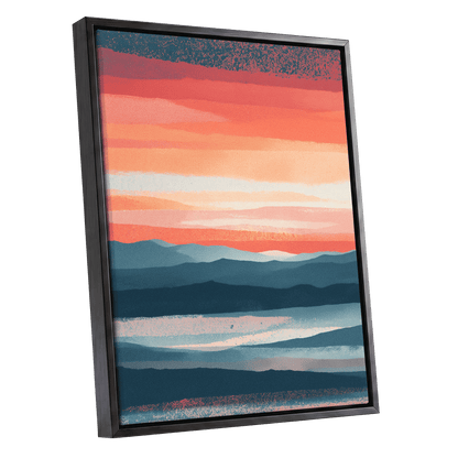 Ember Tide – black framed canvas option