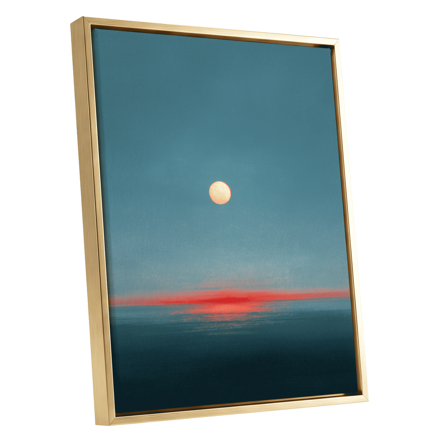 Ember Tide – gold framed canvas option