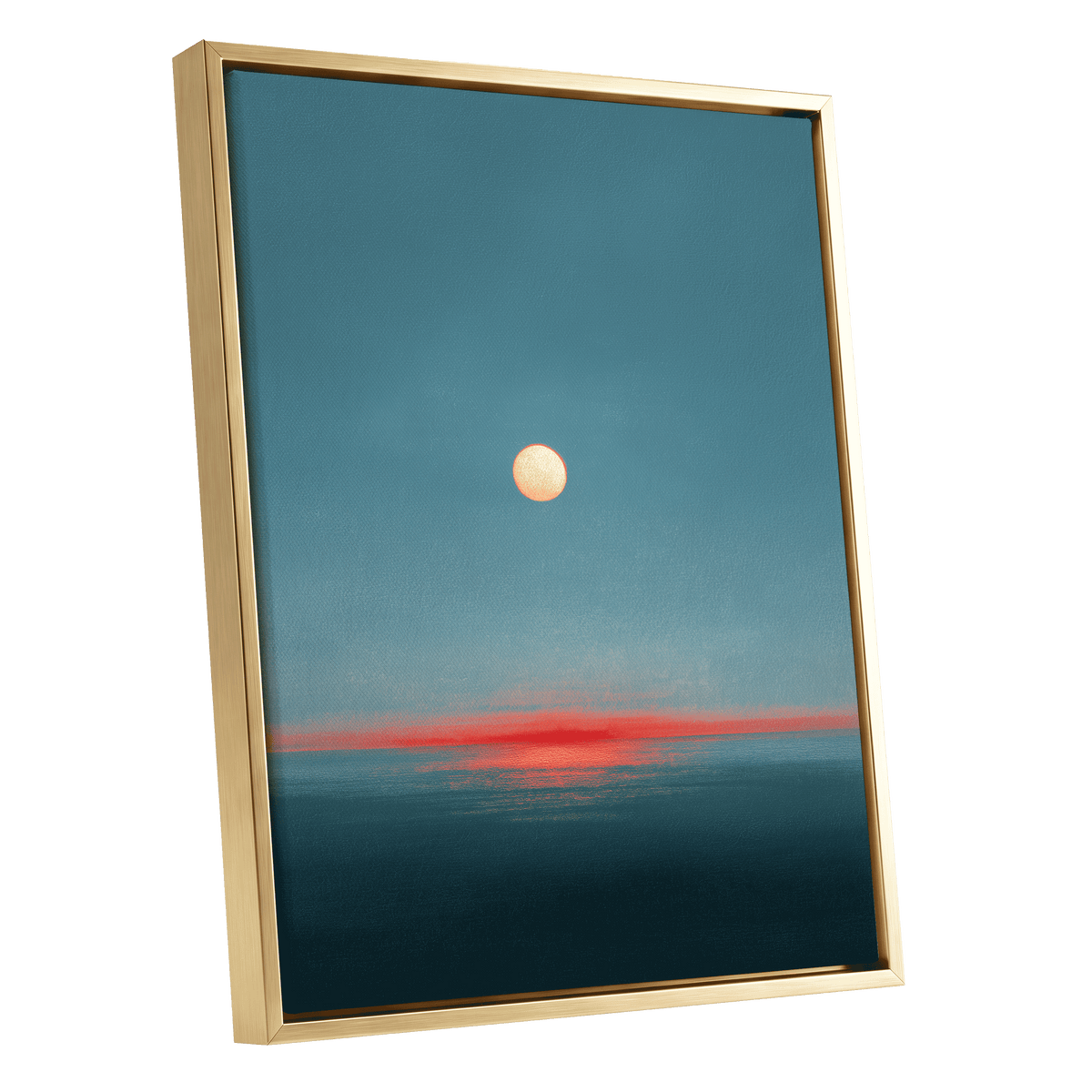 Ember Tide – gold framed canvas option