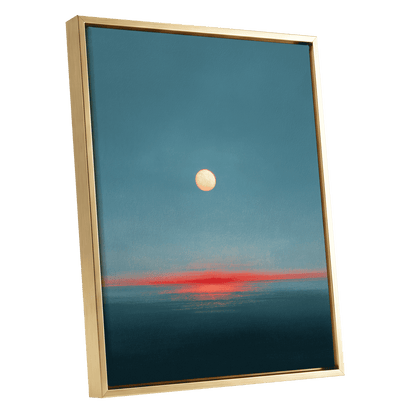 Ember Tide – gold framed canvas option
