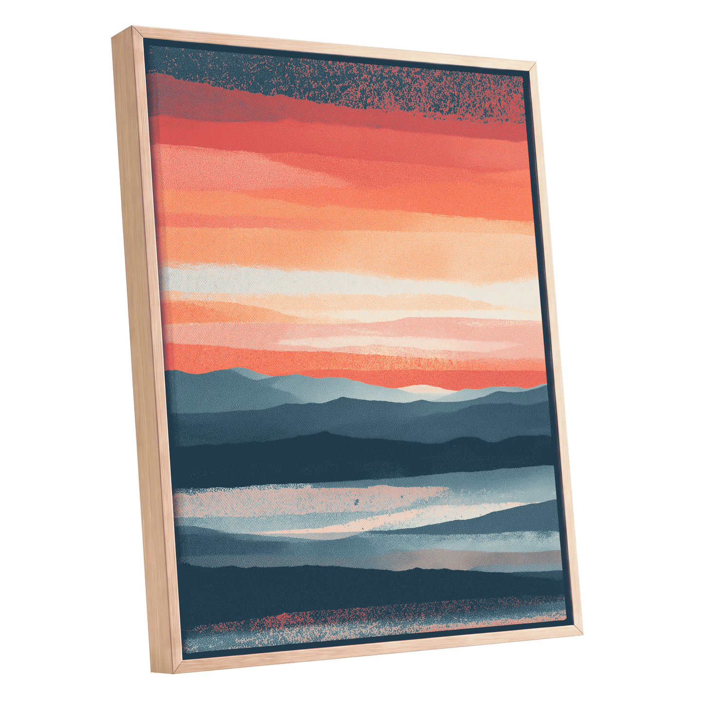 Ember Tide – oak framed canvas option