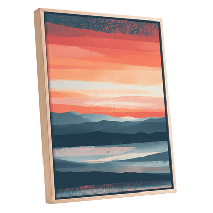 Ember Tide – oak framed canvas option