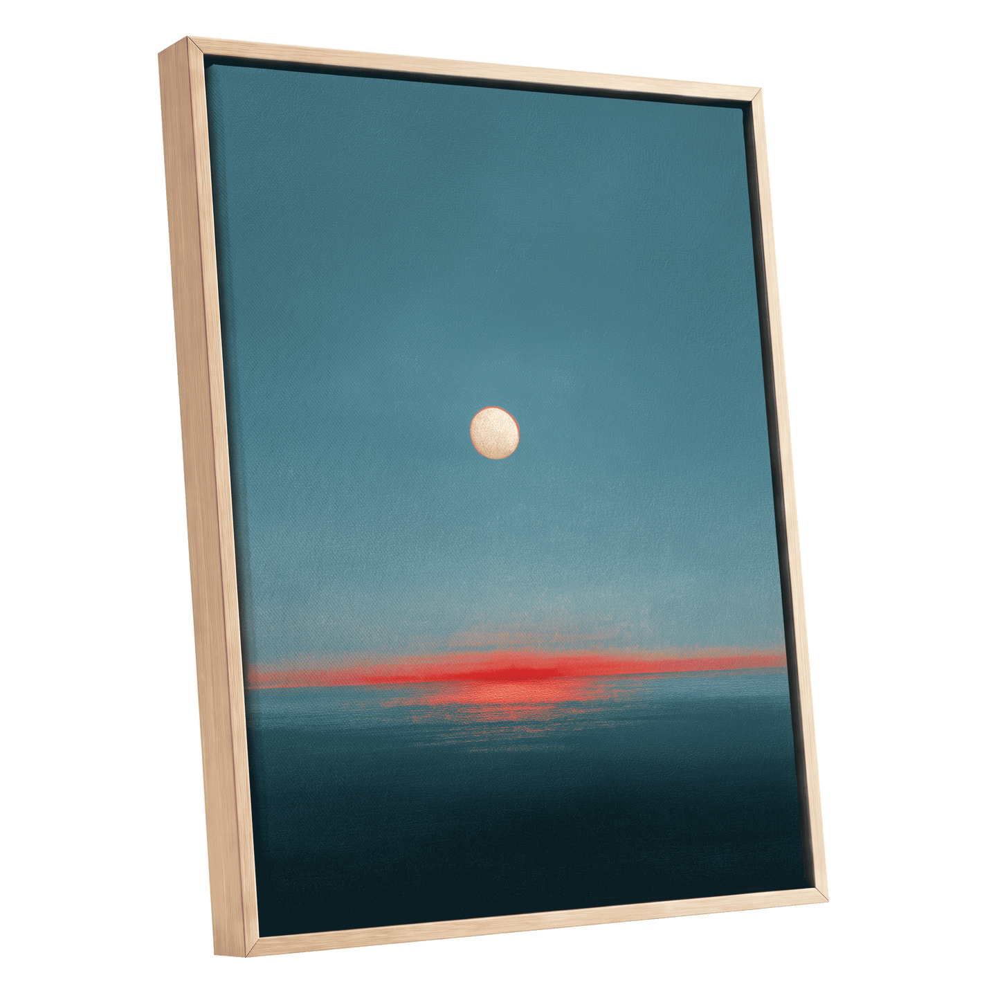 Ember Tide – oak framed canvas option