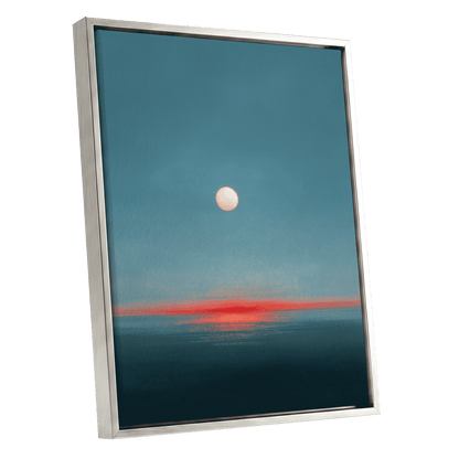 Ember Tide – silver framed canvas option