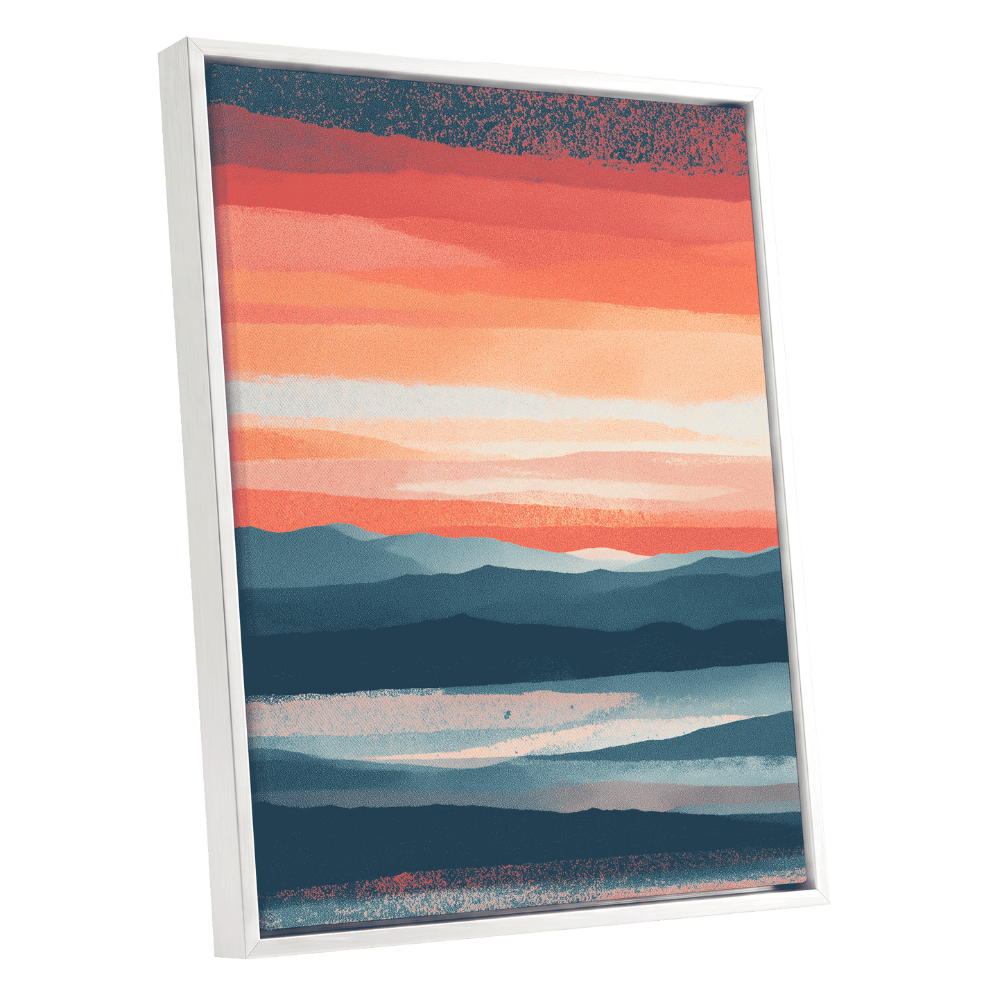 Ember Tide – white framed canvas option