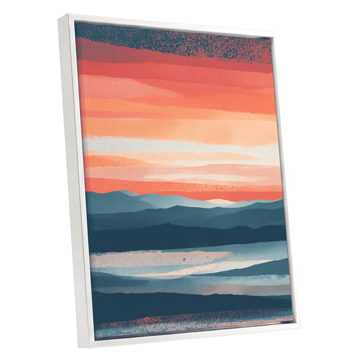 Ember Tide – white framed canvas option