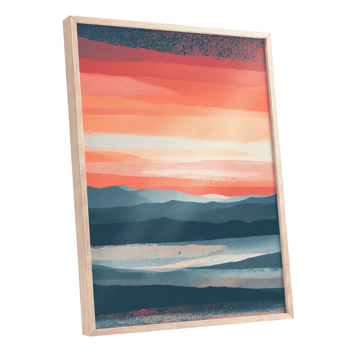 Ember Tide – oak framed poster option