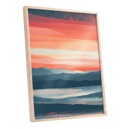 Ember Tide – oak framed poster option