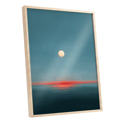 Ember Tide – oak framed poster option