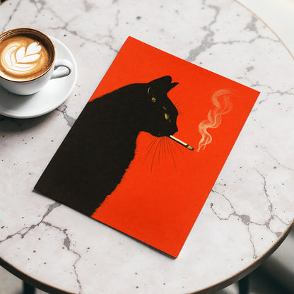 Ember Whiskers, black, orange, beige minimalist wall art displayed in a styled interior, gallery view 5