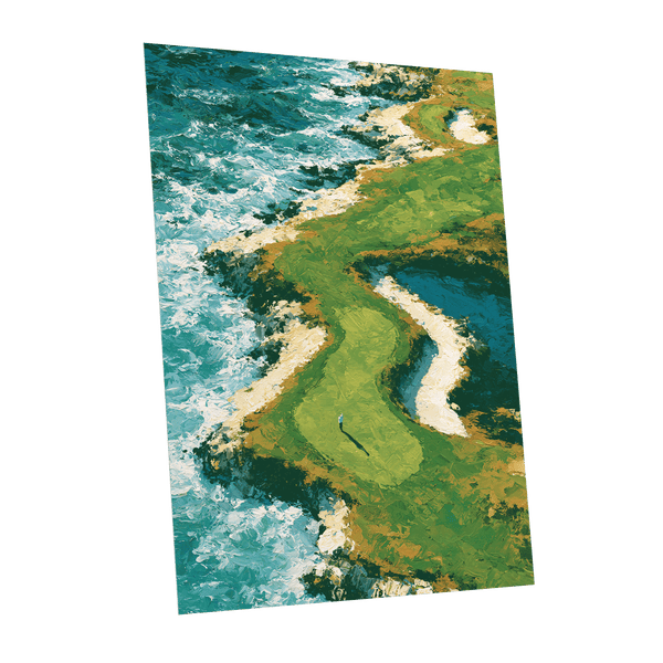 Emerald Tide, green, blue, white nature wall art shown as a unframed poster wall art print