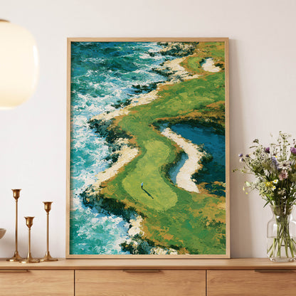 Emerald Tide, green, blue, white nature wall art displayed in a styled interior, gallery view 5