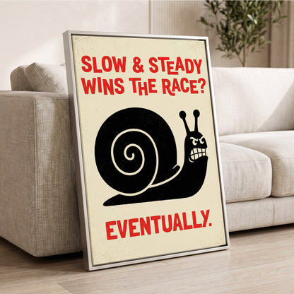 Eventually Wins, black, beige, red nature wall art displayed in a styled interior, gallery view 2