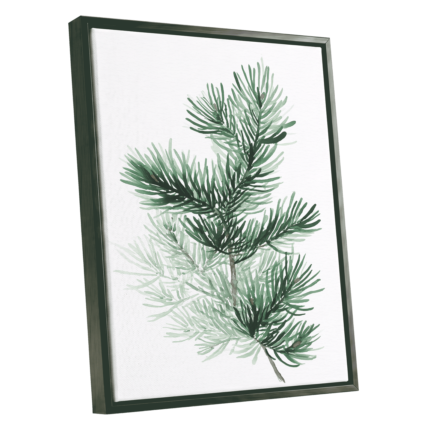 Evergreen Whispers – black framed canvas option