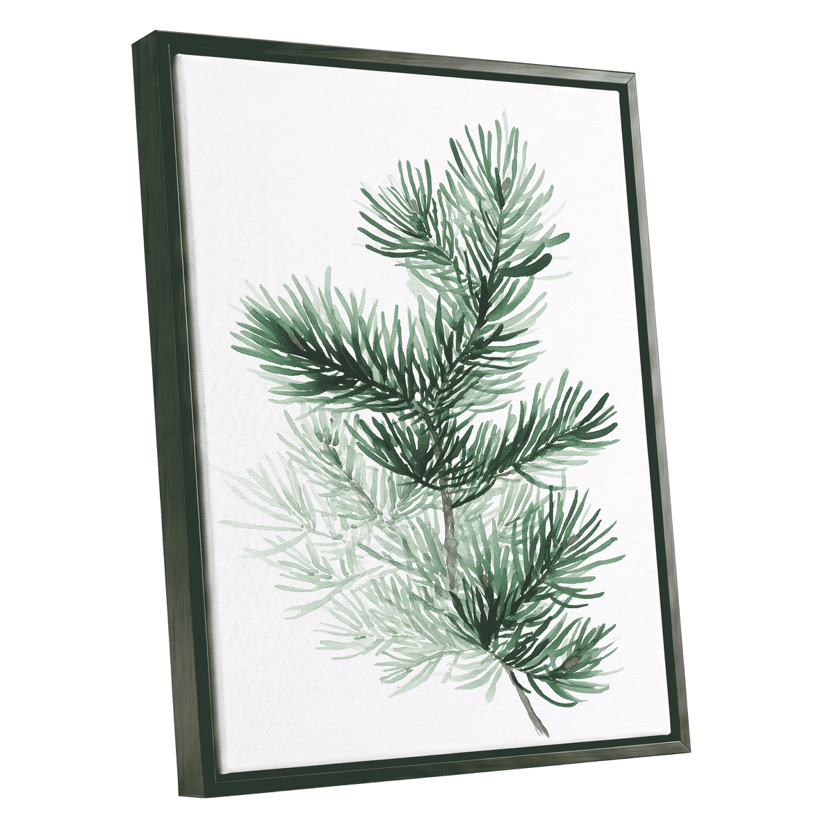 Evergreen Whispers – black framed canvas option