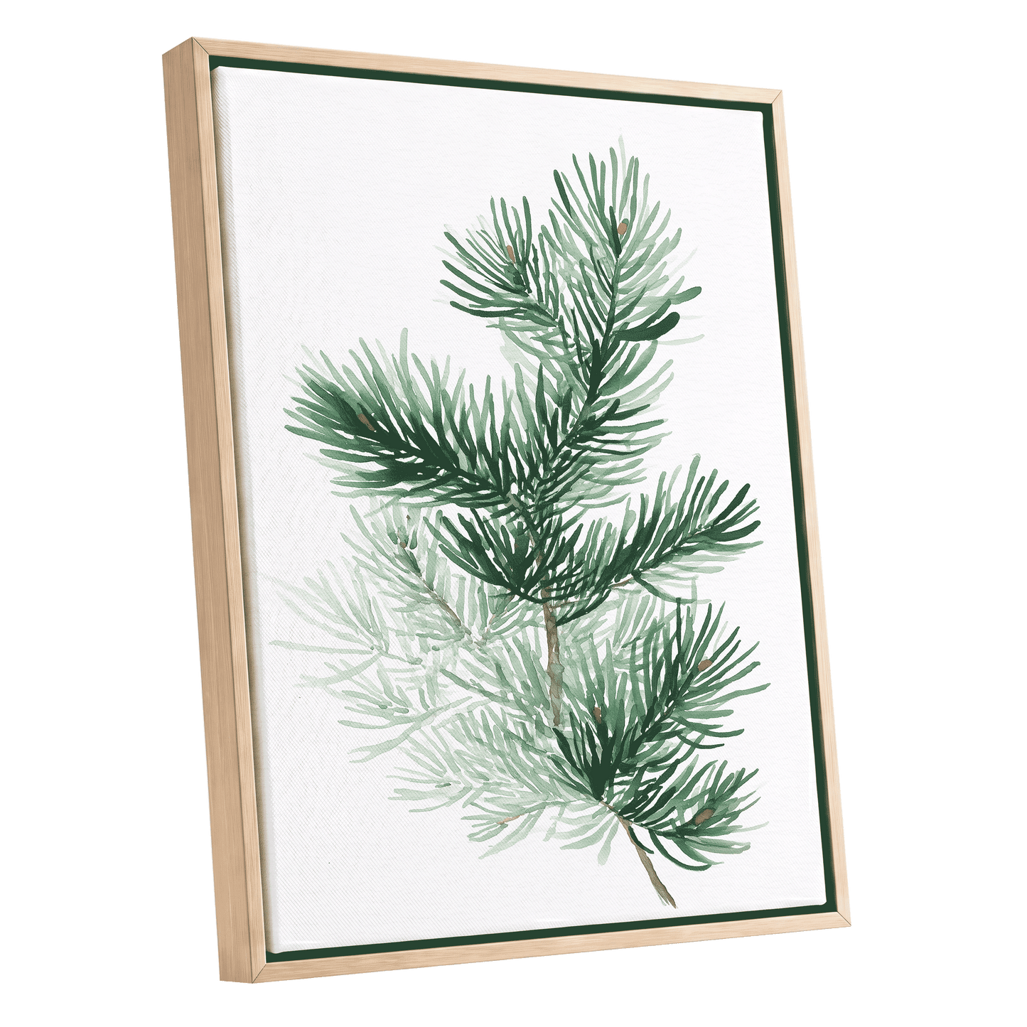 Evergreen Whispers – oak framed canvas option