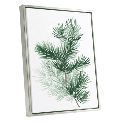 Evergreen Whispers – silver framed canvas option