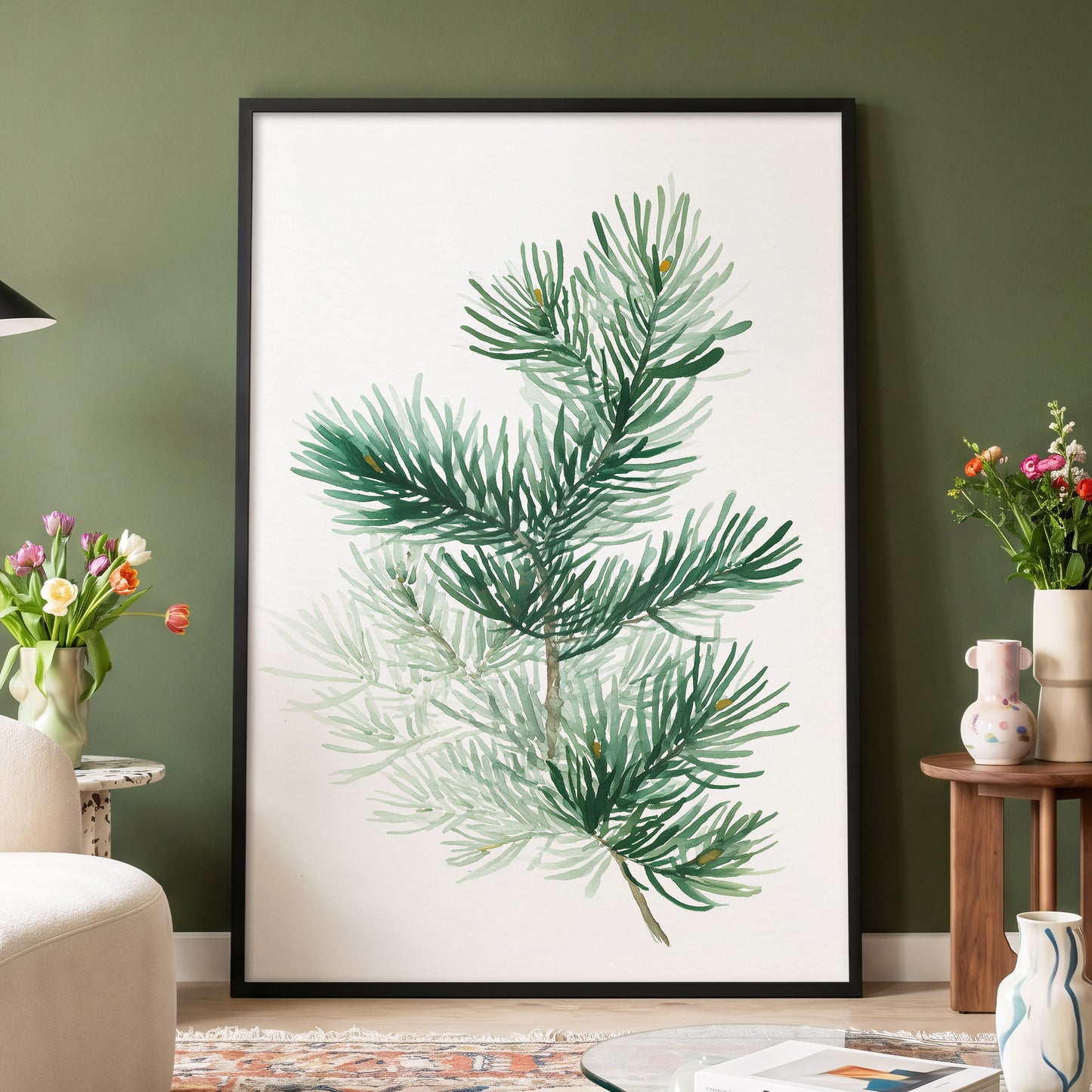 Evergreen Whispers – wall art displayed in a styled interior, gallery view 4