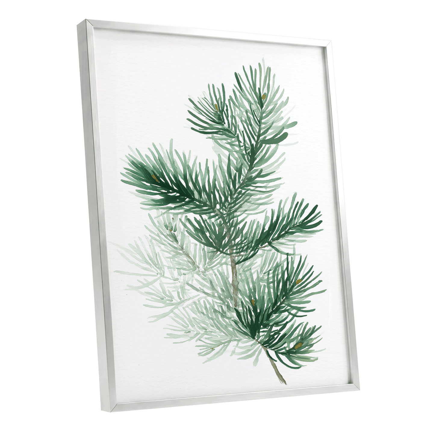 Evergreen Whispers – silver framed poster option
