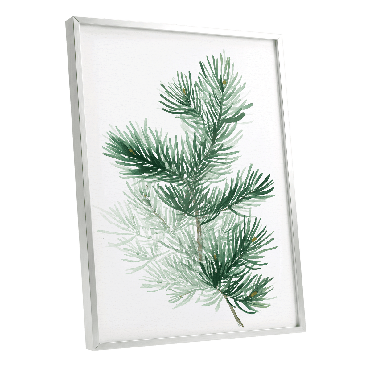 Evergreen Whispers – silver framed poster option